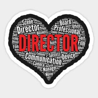 Director Heart Shape Word Cloud Design Film Maker print Sticker